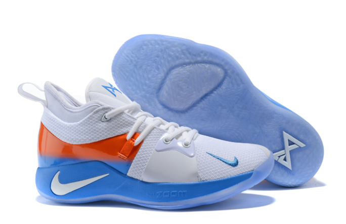 Nike PG 2 White Orange Blue - Click Image to Close
